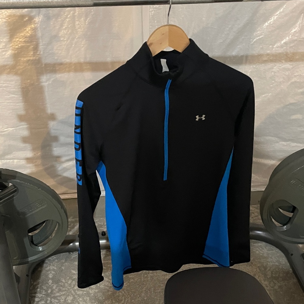 Under Armour Black and Blue Half-Zip Top